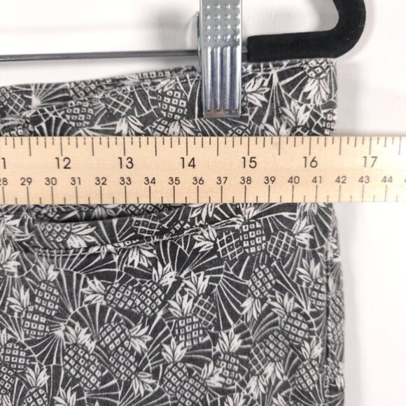 ANTHROPOLOGIE Bowery Black White Pineapple Print Ankle Pants Size 16R - Picture 8 of 14